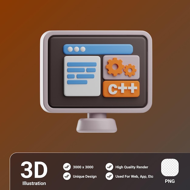 Obiektowe programowanie komputerowe Back End 3D Ilustracja