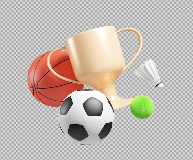 PSD obiekty sportowe 3d ilustracji