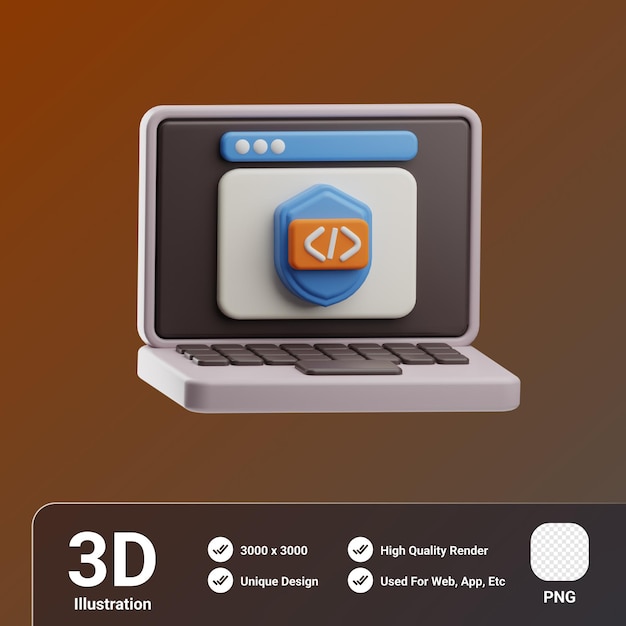 Object Computer Programming Encryption 3D Illustration