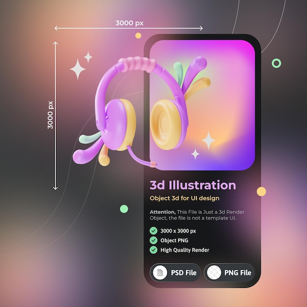 Object element ui customer service 3d illustration