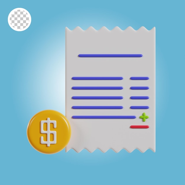 object facturering pictogram 3d illustratie