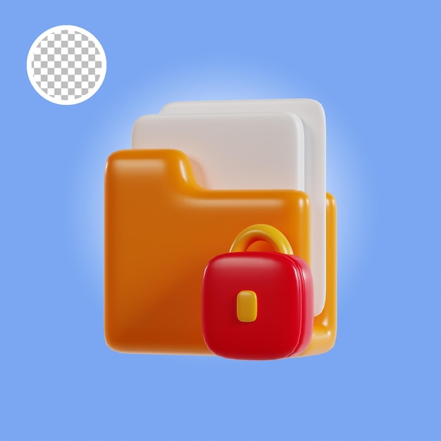 PSD object icon 3d locked folder