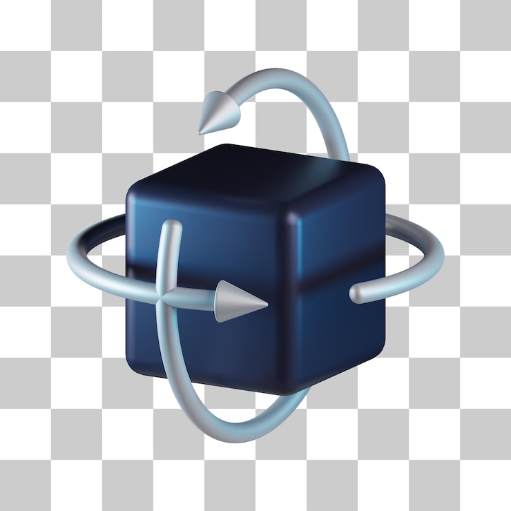PSD object rotate 3d icon