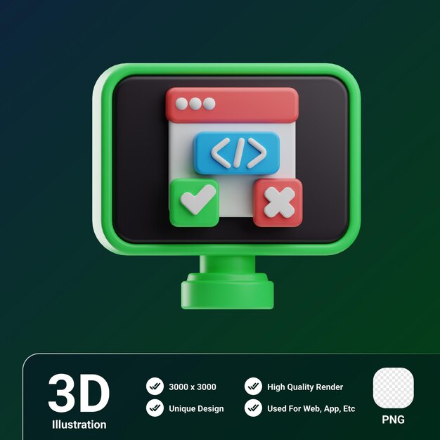 Object Scrum Development Testing 3D Illustration