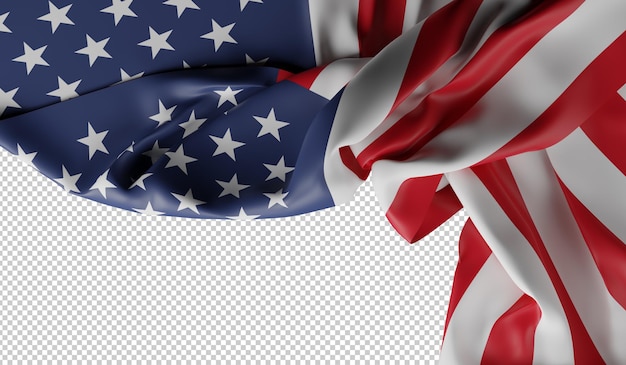 PSD obraz amerykańskiej flagi. 4 lipca, renderowanie 3d