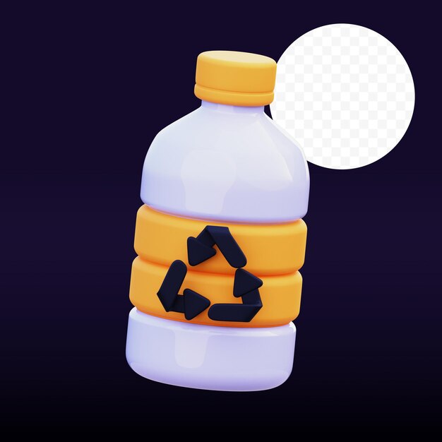 PSD obraz graficzny 3d butelki recyklingu