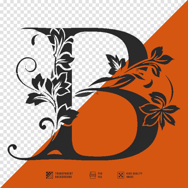 PSD obraz logo litery b w nowoczesnym stylu bez tła w jakości hd