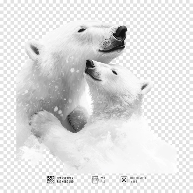 Obraz niedźwiedzia polarnego z przezroczystym tłem