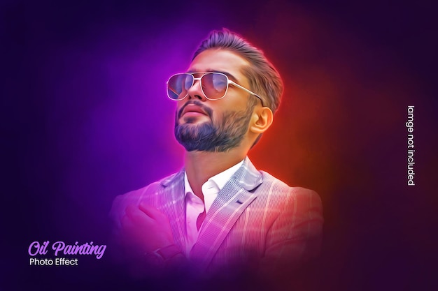 Obraz olejny kolorowy szablon efektu fotograficznego