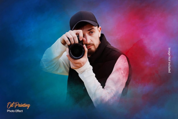 Obraz olejny szablon efektu fotograficznego
