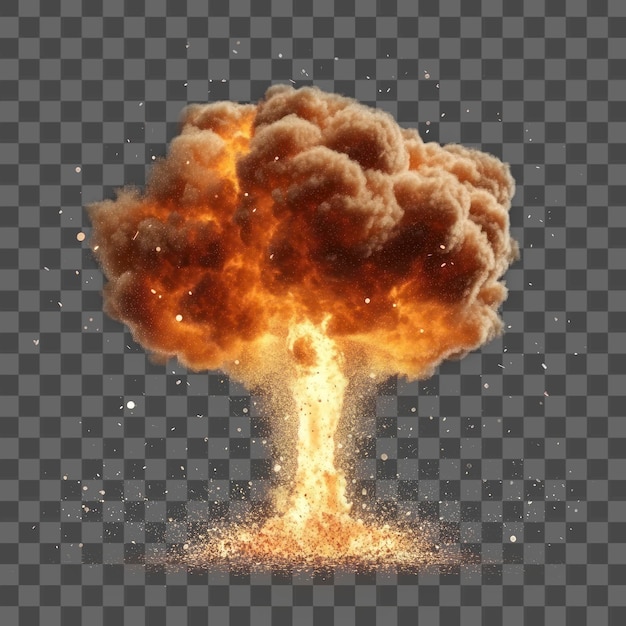 Obraz wybuchowej ognistej chmury grzybów PNG