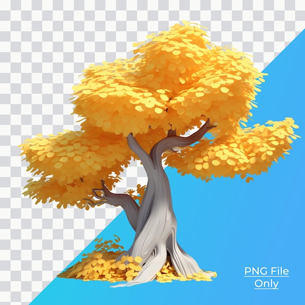 Obraz żółtego Drzewa, Miękkie, Gładkie Oświetlenie, Tylko Png Premium Psd