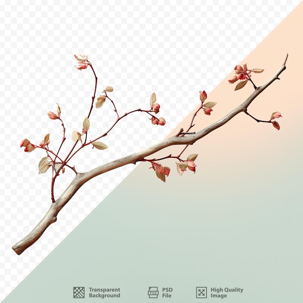 PSD obrazek drzewa z napisem „wiosna”.