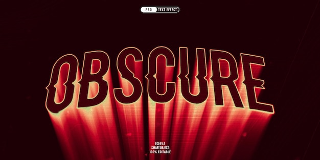 PSD obscure 3d editable text effect