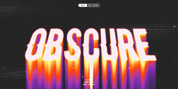 Obscure 3d editable text effect