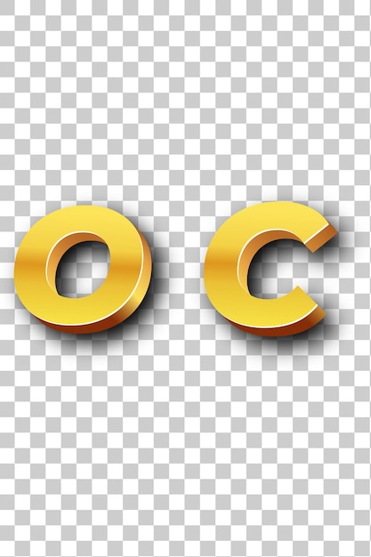 Oc gold logo icon isolated white background transparent