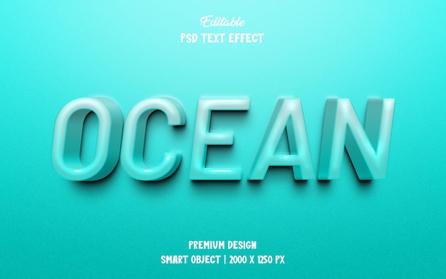 Ocean 3d editable text effect