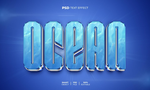 Ocean 3D editable text effect