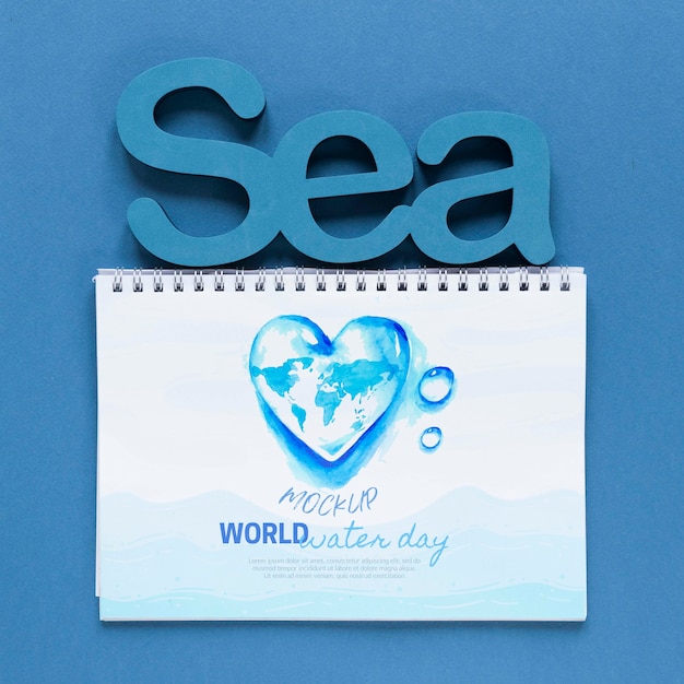 Ocean day save the underwater world mock-up