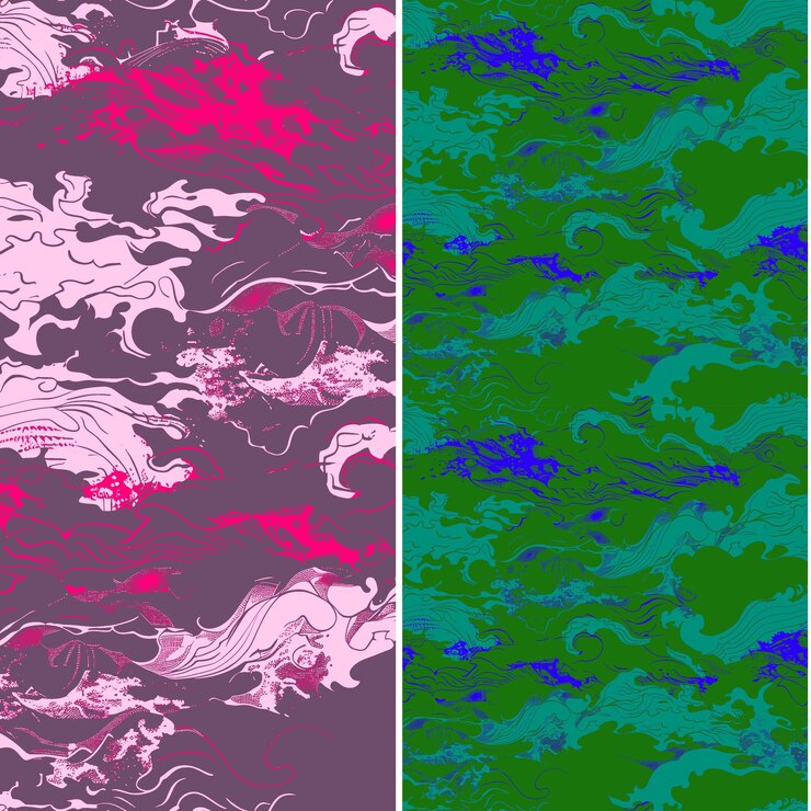 PSD ocean storm with lightning silhouette arranged in a dramatic nature pattern vector designs