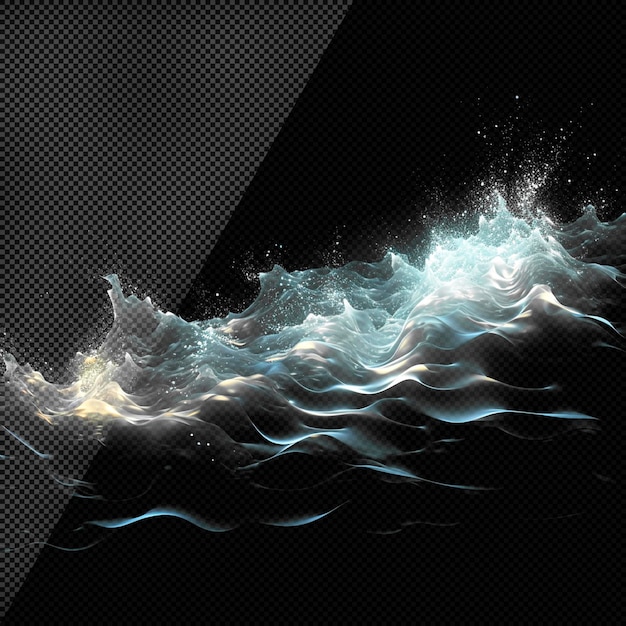 PSD ocean wave effect transparent background