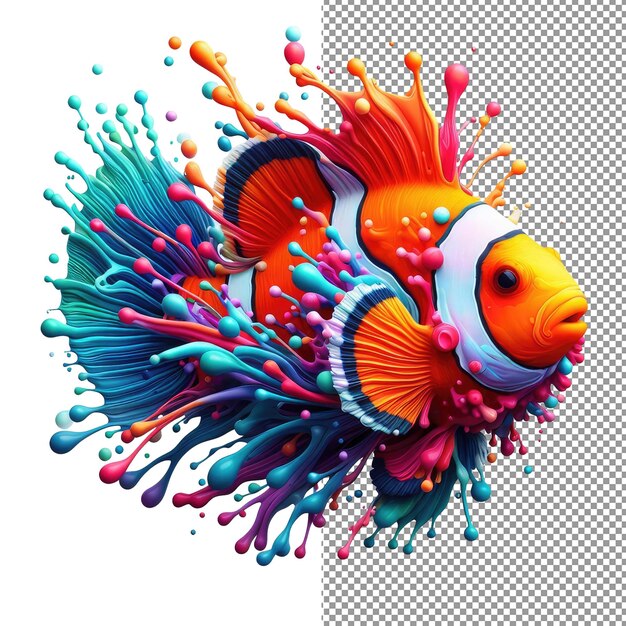 PSD oceanic palette vibrant splashy sea creature design