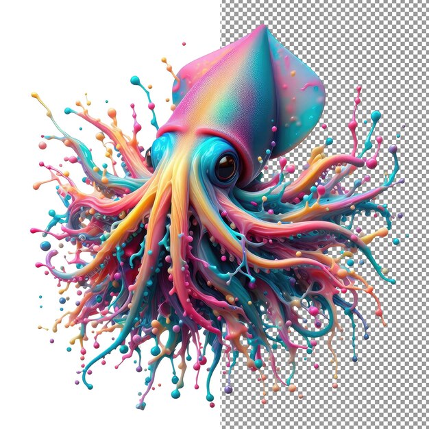 PSD oceanic palette vibrant splashy sea creature design