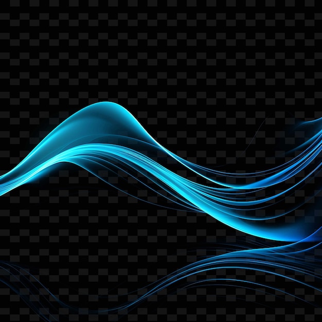 PSD oceanic wave like lines marine life illustrations aqua blue png y2k shapes transparent light arts