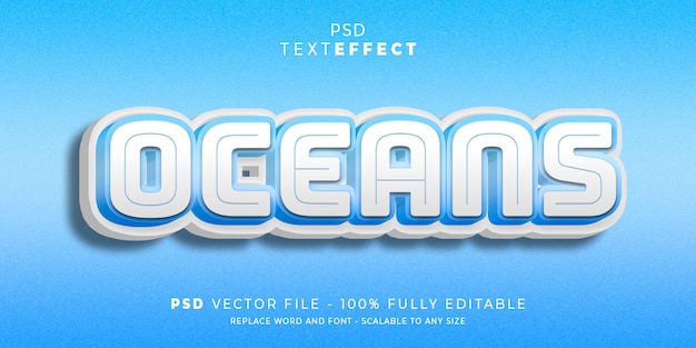 Oceans text and font effect