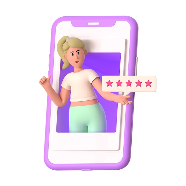 Ocena Opinia Marketing Reklama Ilustracja 3D