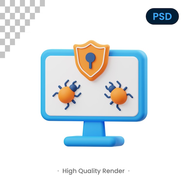 Ochrona Ilustracja Renderowania 3d Premium Psd