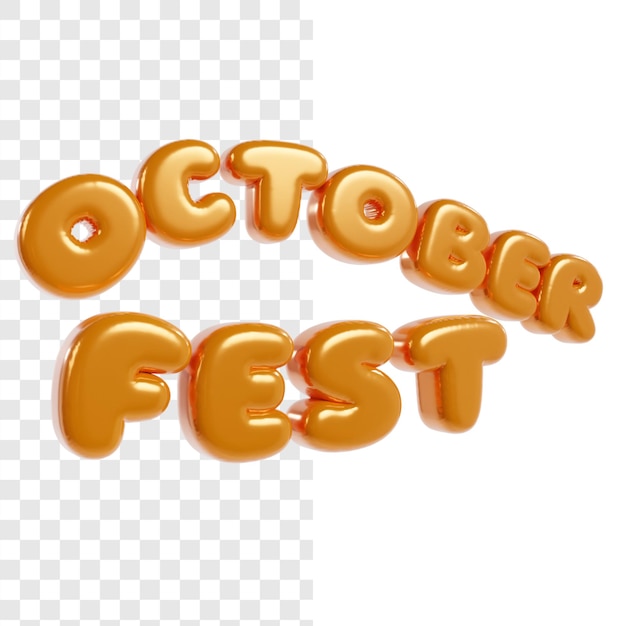 October fest 3d text effect alpha background