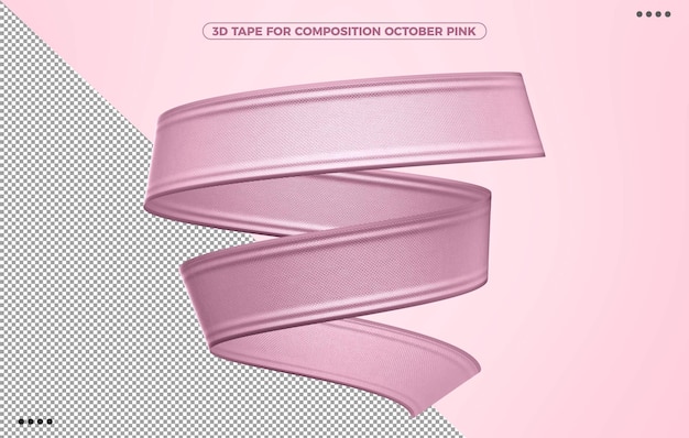 October pink 3d ribbon for campaign