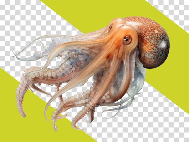 PSD Клипарт октопода на транспарентном фоне