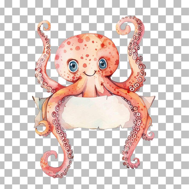 PSD octopus cute animal for nursery