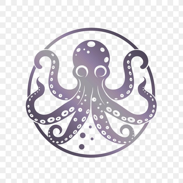 PSD an octopus with the word octopus on a transparent background