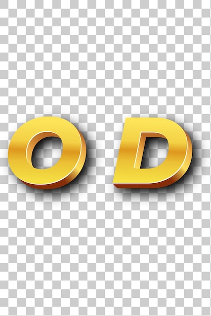 PSD od gold logo icon isolated white background transparent