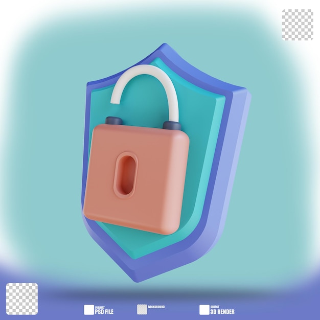Odblokowanie zabezpieczeń ilustracji 3D 3
