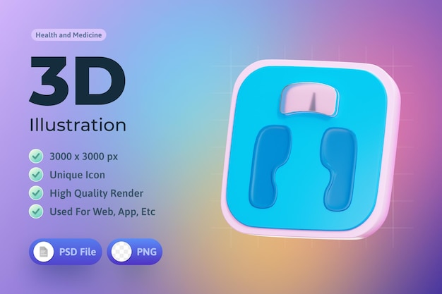 Odchudzanie Ikona Medyczna Ilustracja 3d