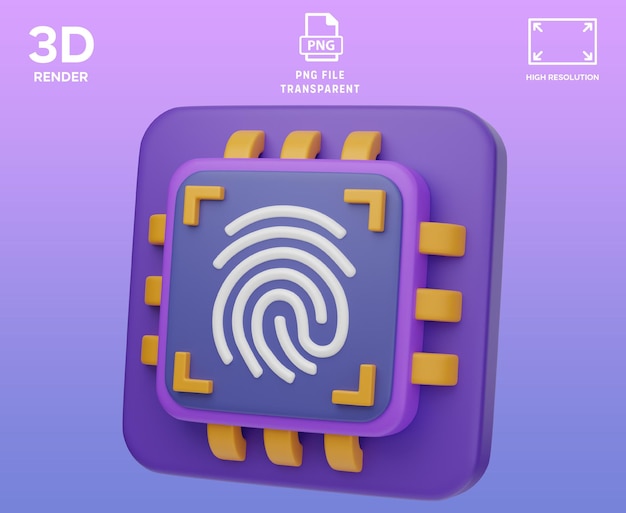 Odcisk palca AI Obiekt 3D Ilustracja