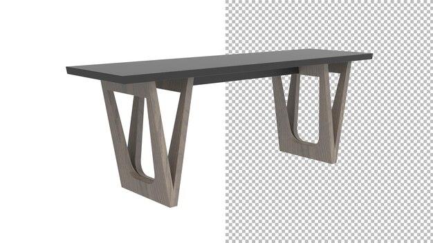 PSD odessa table angle view without shadow 3d render