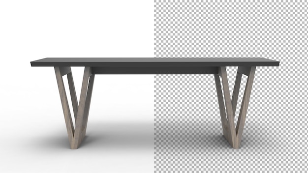 PSD odessa table front view with shadow 3d render