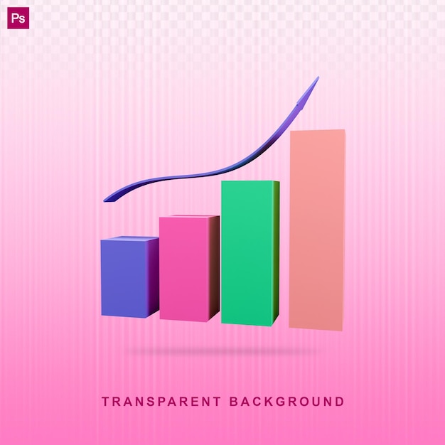 PSD odizolowany pasek wzrostu renderowania 3d