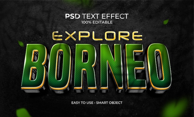 PSD odkryj efekt tekstowy borneo