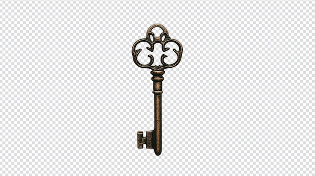 Odkryj elegancję starożytnego klucza z skomplikowanymi szczegółami, idealnego do projektów projektowych lub tematów historycznych