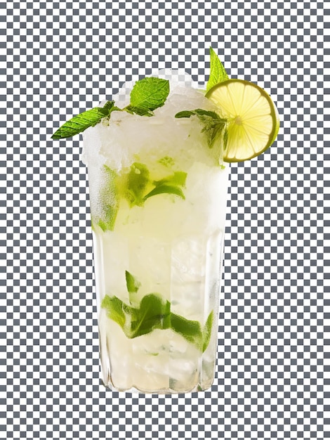 Odświeżające szkło kokosowe Mojito na przezroczystym tle