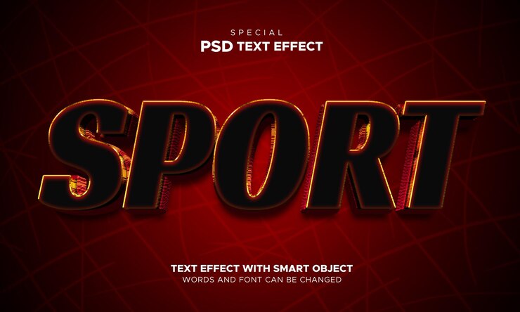 PSD odważna sportowa makieta stylu tekstu