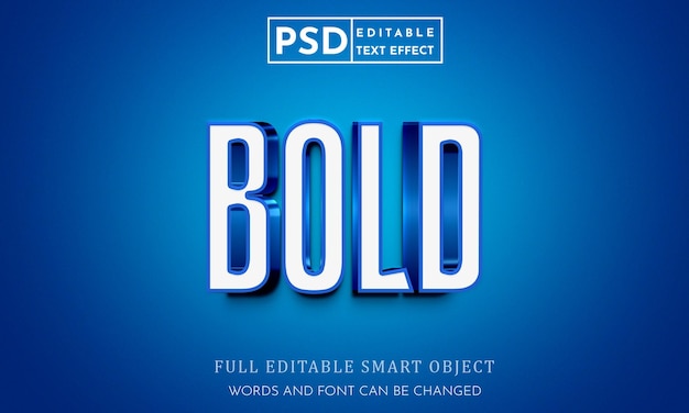 PSD odważny 3d edytowalny efekt tekstowy premium psd