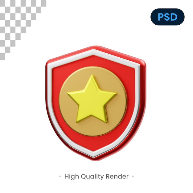 Odznaka Ilustracja Renderowania 3d Premium Psd