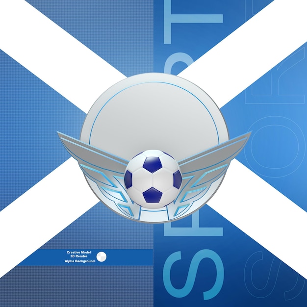 PSD odznaka niebieski sport renderowania 3d